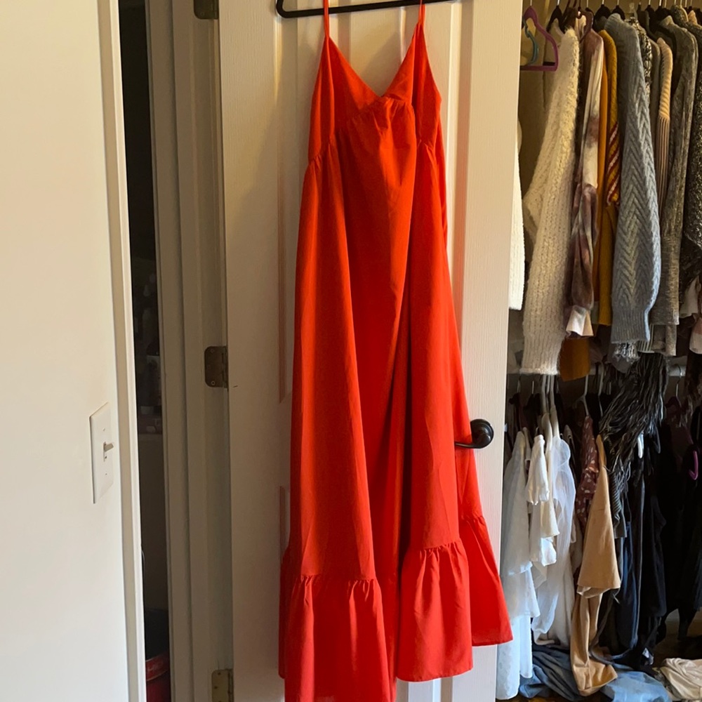 By Egreis maxi dress. Beautiful orange color! Size M! Runs big.